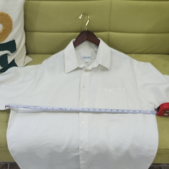 Joseph & Feiss 100 % Linen  Cream Casual Button Down Shirt - Picture 9 of 11
